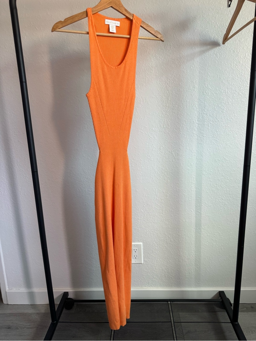 XS House of Harlow 1960 Orange Ribbed Women's Cutout Dress